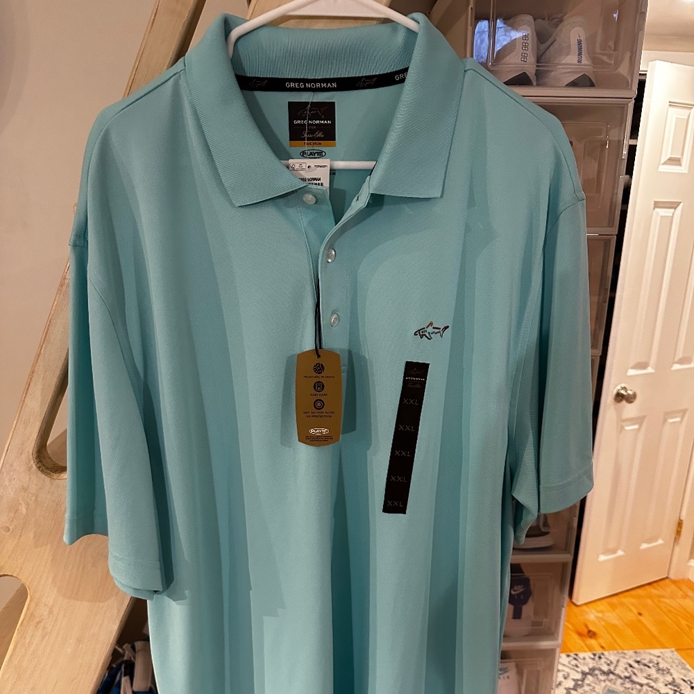 CLASSIC PIQUE SHARK POLO, AQUA BLAST, (XXL)